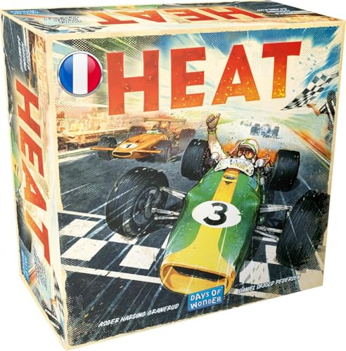 Asmodee - Days of Wonder – HEAT – Rennstrategiespiel – Gesellschaftsspiel für Kinder ab 10 Jahren – Brettspiel für 1 bis 6 Spieler – 60 Minuten – Immersives Rennen - Französische Sprache