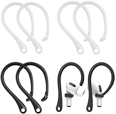 ZHjuju Anti-Lost Ear Hooks, 4 Pairs TPU Material Headphone Hooks Ear Hooks Universal EarHooks Anti Drop Sport Ear Hook Headphone Accessories Ear Hooks Compatible for Sport Running Exercise