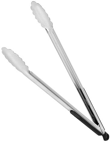 Amig - Pinze per Barbecue Fireplus | Accessorio da Cucina per Griglia | Acciaio Inossidabile | Con Manico in Gomma Antiscivolo | Resistente al Calore | 34,5 cm