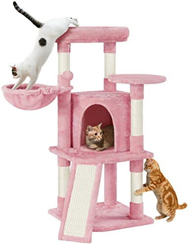 Yaheetech Árbol Rascador para Gatos Altura 106 cm Torre de Gatos Rosa