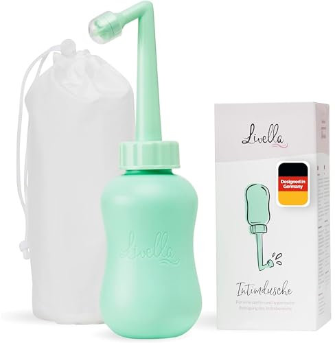 Livella Intimdusche in Mint (400 ml) – Entwickelt in Deutschland - Für eine sanfte und hygienische Reinigung des Intimbereichs – Mehr Wohlbefinden im Wochenbett – Ideal als Reisebidet und Podusche