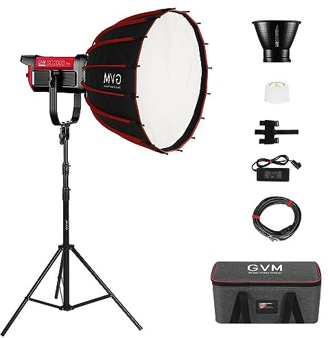 GVM LED Videoleuchte mit Softbox, 200W Bowens Fotografie Licht Dauerlicht, 2700K-6800K COB Studiolicht Videolicht für Video YouTube Fotolicht Film Studioset, 45400lux/1m, CRI97+ DMX/APP Steuerung