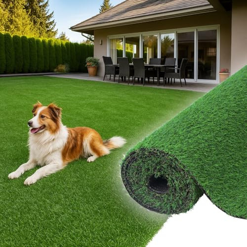 Exma Rollos de Cesped Artificial 2x10 Barato - Césped Artificial para Exterior Resistente y Suave - Rollo Cesped Artificial Terraza Compatible con Animales - Alfombra Césped Exterior 20mm