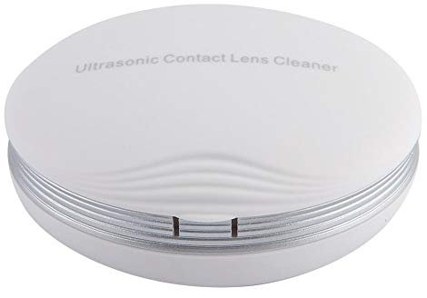 JOEBO Contact Lens Cleaner, Ultrasonic Contact Lens Auto Cleaner Eye Protein Cleaning Case with USB for Daily Care Device(White)