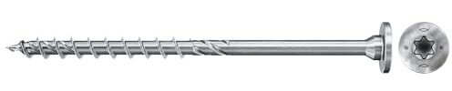 fischer PowerFast II Spanplattenschraube 6,0 x 60, Stufensenkkopf mit Innenstern TX, Teilgewinde, Schraube für Holzverarbeitung, reduziert Einschraubwiderstand & Einschraubzeit, gvz, 100 Stück