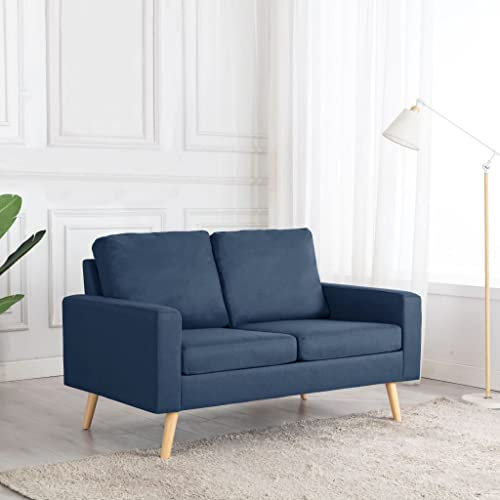 Sofas,Gartensofas,Schlafsofas,Gartenmöbel,2-Sitzer-Sofa Blau Stoff für Hinterhöfe, Terrassen, Pools, Balkone, Veranden oder Gärten