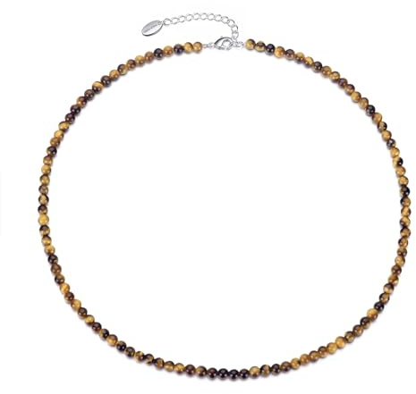 Philip Jones Tigers Eye Mini Beaded Gemstone Necklace
