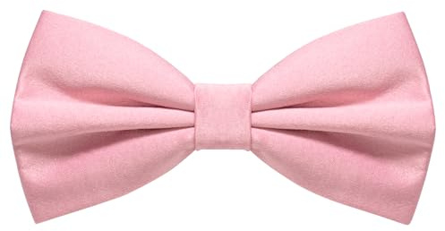 JEMYGINS Nœud papillon pour homme, disponible en couleurs unies, rose clair, M