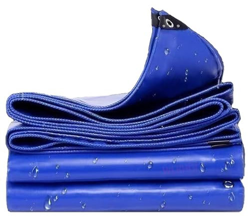 WLRHGl Telo Telone Occhiellato Antistrappo, 1 x 46.5 m Telo Protettivo Multiuso per Barche, Legno, Piscina, Mobili da giardino, Auto WLR010, Blu