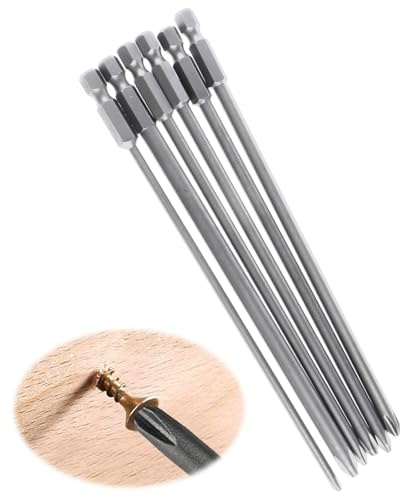 Kreuzschlitz Schraubendreher, 6 Stück Ph1 Ph2 S2 Stahl Magnetkopf | Hochwertiger S2 Stahl, 150mm Länge Ph1 Ph2 Bits, Starker Magnetkopf Design, Kompatibel mit Bohrmaschinen