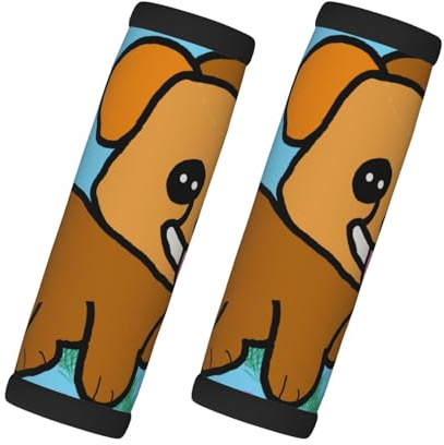 WZYCWB Running Cartoon Dog Printed Suitcase Handle Cover - wear-Resistant Trolley Cover, a Must-Have for Travel