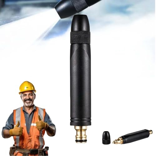 Buse d'arrosage à longue tige en métal – Buse de pulvérisation haute pression avec 3 modes réglables, design antirouille et anti-fuite pour lavage de voiture, arrosage du jardin, nettoyage de terrasse