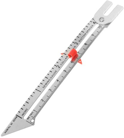 DOITOOL Nählehre Aus Metall Zur Bestimmung Für Nähen, Quilten Und Basteln Mit Markierungslinie Für Stoff, Knöpfe Und Positionierungen
