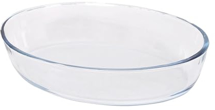 Argon Tableware Oval Glass Oven Dish - 26cm x 18cm - 1x Small Deep Baking Casserole Lasagne Roasting Roaster Cooking Tray Bowl | Microwave Safe, Freezer Safe