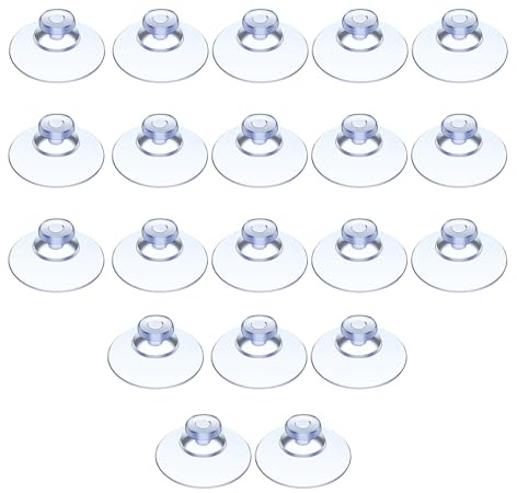 20 Pcs Glass Suction Cups Suction Pads For Glass Table Small Clear Suction Pads Plastic Sucker Pads, For Windows,Tiles,Car Decoration,Glass Plates,Kitchen,Bathroom