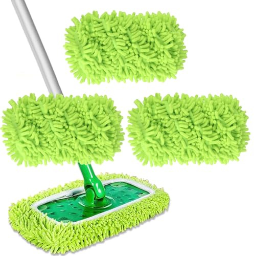 3 Piezas Recambios de Mopa de Microfibra Compatible con Swiffer | Fregona Microfibra Recambio Mopa Pads Lavables y Reutilizables,Almohadillas Toallitas Húmedas para Limpieza de Pisos Azulejos