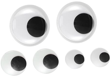 SHINEOFI 6 st Självhäftande Svart Vita Googly Eyes för DIY Hantverk Wobbly Eyes Klistermärken för Juldekoration Handgjorda Projekt och Barnens Utbildning