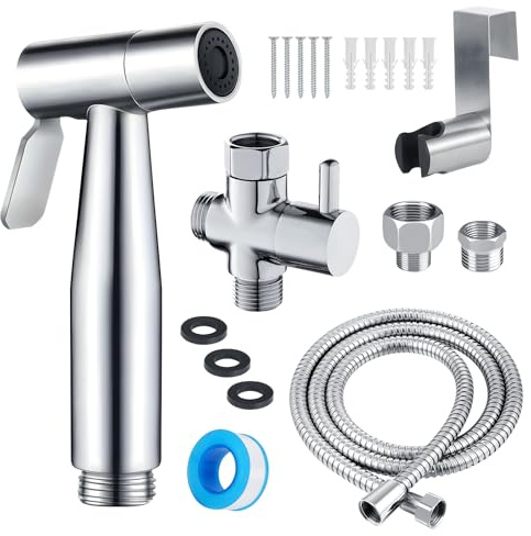 Bidet Handbrause, Hand Gehalten Sprayer Bidet Toilette für Jet Spray Toilet Germany Muslim Shower Handbraus Mit 1.5m Teleskoprohr Persönliche Hygiene, Reinigung spflege Schlauch(G1/2''-3/8'')