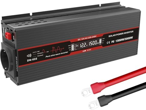 Inverter Convertitore Per Auto Inverter 12v A 230v Convertitore Onda Sinusoidale Pura 220v A 12v 1500W Potenza Di Picco Schermo LCD Interfaccia USB Uso