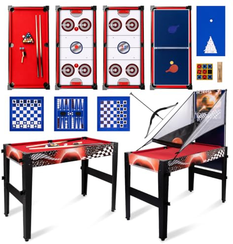 Hyner Table multijeux 14en1 122cm Billard Ping Pong Air Hockey Basket