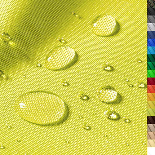 1buy3 – wasserdichter Polyesterstoff “Premium” mit 8.450mm Wassersäule für Zelte, Abdeckplanen, Bezüge, Outdoorbekleidung – Meterware 160cm Breite – reißfest & pflegeleicht (Farbe 06 / Zitronengelb)
