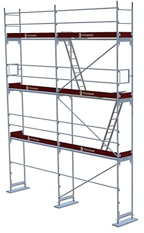 Baugerüst Fassadengerüst Stahl Gerüst Feldlänge 3,07 m Assco quadro ca. 51 m² original Altrad assco quadro✓ made in Germany✓Baugerüst