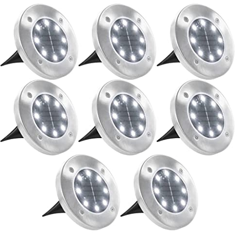 vidaXL Solar-Bodenleuchten 8 Stk. LED Weiß