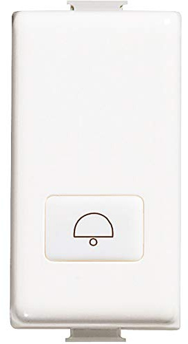 Bticino SAM5921DF Copritasto con Simbolo Campanello, Illuminabile, Serie Matix, 1 Modulo, Colore Bianco