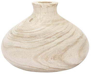 Creative Co-Op Small Paulownia Wood Vase (Each one Will Vary)