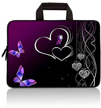 11 11.6 12 12.1 12.5 inch Laptop Carrying Bag Chromebook Case Notebook Ultrabook Bag Tablet Cover Neoprene Sleeve Fit Apple MacBook Air Samsung Acer HP DELL Lenovo Asus(Purple Butterfly)