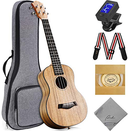 Ranch Tenor Ukulele 26 inch Professional Learn to Play Beginner Ukelele with 12 Online Lessons ukalalee Starter Ukele Instrument Kit Bundle Gig bag, Tuner, Strap, Aquila String Set - Matte