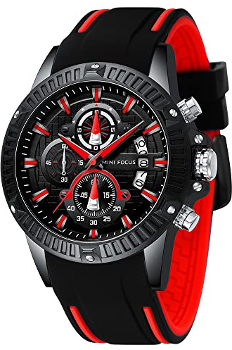 AIMES Orologi da Uomo per Uomo Casual Cronografo Impermeabile Sport Militare Orologio Analogico Movimento al Quarzo Elegante Lusso Elegante Orologio da Polso Elegante Regalo Orologio per Uomo, Nero e