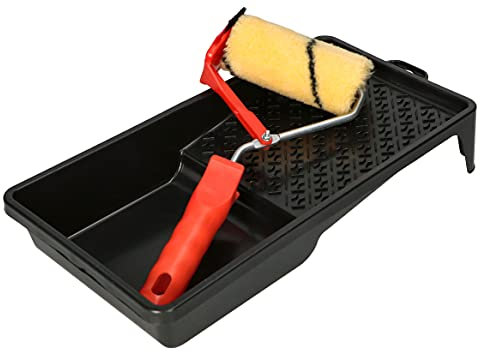 KOTARBAU® Farbtrennroller 10 cm mit Farbwanne für das Streichen mit Farbtrennung