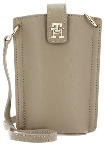 Tommy Hilfiger Damen Handytasche Tommy Life Phone Pouch zum Umhängen, Beige, Einheitsgröße