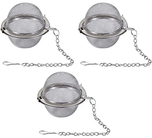2 Pack Tea Strainer, Stainless Steel Mesh Tea Ball Infuser, Tea Filter Tea Interval Diffuser with Extended Chain Hook for Loose Leaf Tea, Spices & Seasonings, Tea Infuser Filter for Teapots Cups Mugs