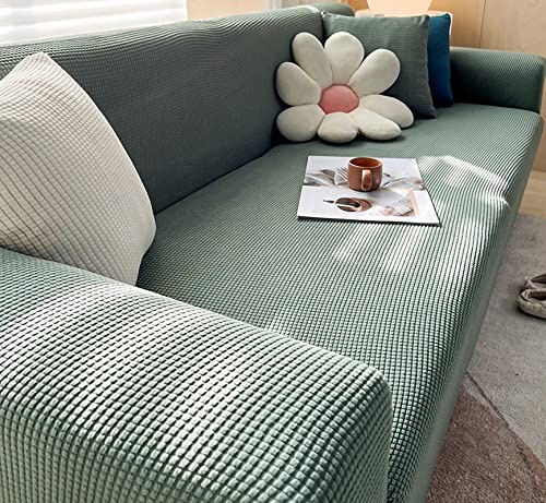 Stretch Sofa überzug für Sofabezug L Form und Sofa 1, 2, 3, 4 Sitzer, Anti-Slip Sofa überzug L Form 360° Polsterbezug für Eckcouch, Sofaschutz, Couchbezug, Polsterbezug, waschbar ( Color : Grün , Size