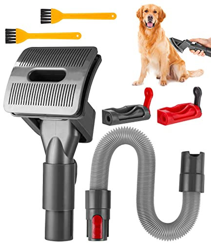 Spazzola per Cani,Peli Cane Gatto Compatibile per Dyson V11 V10 V8 V7,Spazzola Aspira Peli Animali Domestici con Adattatore Convertitore,2 Fermo Tasto Accensione,2 Spazzolini,Pet Grooming Kit Ricambi