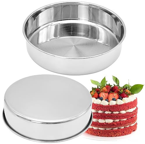 Bakiauli 2 Piezas Molde Tarta 20 cm, Moldes Reposteria Molde Tarta Redondos para Pastel Brownie Milenario