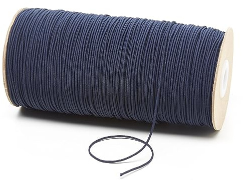 1.5mm Thin Fine Round Elastic Cord for Sewing DIY, Arts & Crafts, Beading, Haberdashery & Clothing Accessory Premium Quality Made in UK (Dark Navy, 5 Metre Cut Length)