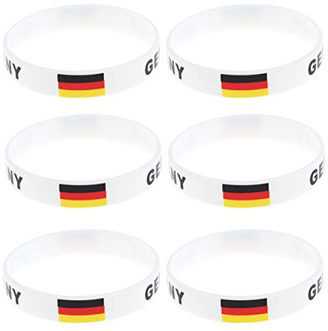 NAMOARLY 6stücke Länderflaggenarmband Aus Silikon Modisches Sportarmband Deutschland Für Fußballspiele Und Internationale Begegnungen