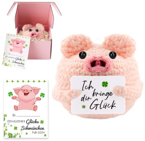 Audasi Pocket Hug Lucky Pigs, Positive Gifts, Mini Pig Doll and Small Hug Lucky Charm Upgrade Packaging with Gift Box, Courage Gift, Get Well, School Gift