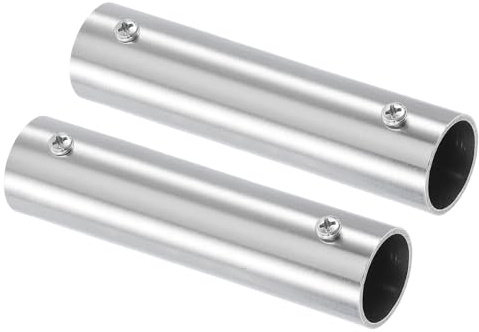 sourcing map 2Pcs 2-Way Straight Pipe Fitting Connector, Fit 1 Inch(25mm) OD Pipe Stainless Steel 150mm Length Structural Pipe Connector Chain Link Fence Clamp