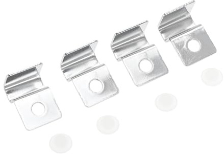 CAPASTEC 4 Pcs Aquarium Lid Clips, 4mm Aquarium Cover Support Clamps, Aquarium Cover Holder Lid, Stainless Steel Aquarium Tank Cover Clamps Set, Silver Tone
