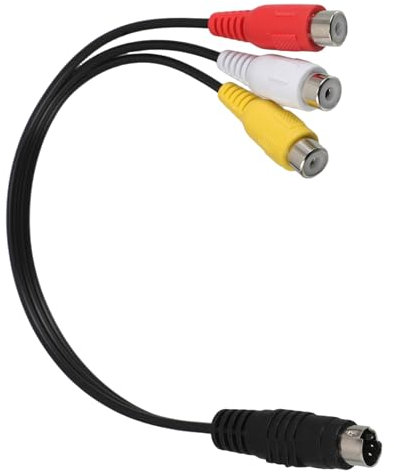 NUOBESTY 4 Pin S-video to 3 Connector Video Adapter Cable Av Video Auxiliary Cord for Tv Projector and Monitor Connection Compatible with Laptop and Equipment in Home Entertainment