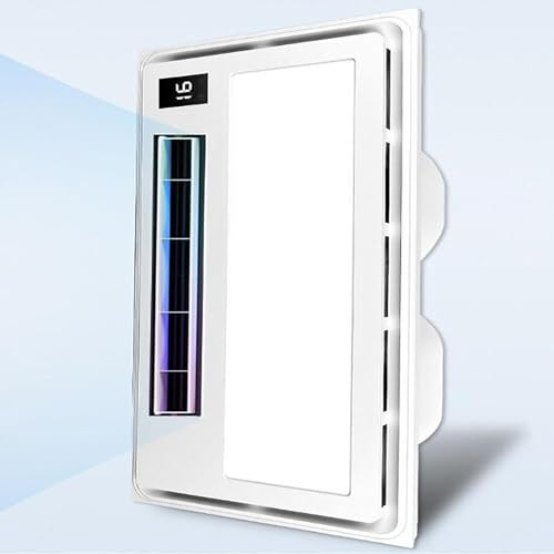 RWSXY Ventilatore di Scarico con Luce a LED, Ventilatore da Bagno con Altoparlante Bluetooth, con Scarico e aspirazione, Funzionamento a Basso Rumore, Ventilazione ad Alta efficienza, con Telecom