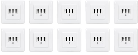 Rutenbeck 10 x Unterputz TAE-Anschlussdose/Telefondose NFF für 2X Telefon + 1x Nebenstelle (Fax, AB, Modem) 3x6 polig 2x6 Schraubkontakte reinweiß 10310222