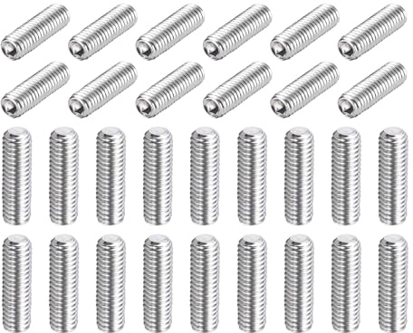 MECCANIXITY 30 Pcs M6-1 x 20mm Grub Screws, 304 Stainless Steel Cup Point Allen Head Screws Internal Hex Socket Drive for Bathroom Fixtures Repair Furniture DIY Project