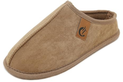 Meik Mangni Chaussons Homme Femme Hiver Chaudes Pantoufles de Maison Chaussures en Mousse à Mémoire Antidérapante Confortable Intérieur extérieur Slippers Beige 38EU
