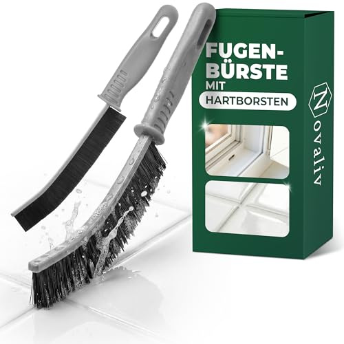 Novaliv Bathroom Grout Brush - Set of 2 - Narrow 22 cm for Tight Joints - Tiles, Shower, Toilet, Kitchen