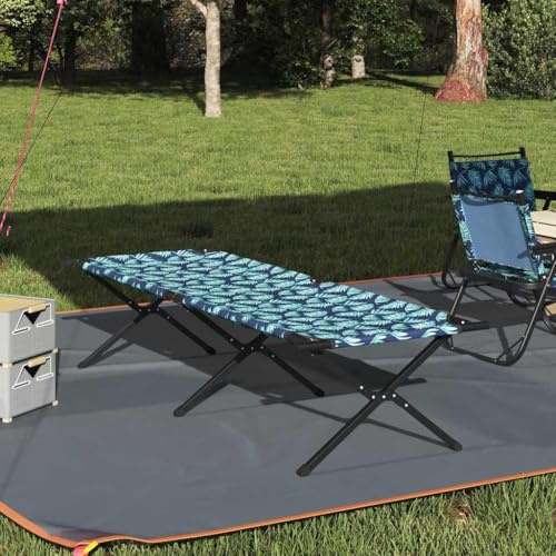 QUAHEAS Letto da campeggio pieghevole in tessuto Oxford e telaio in acciaio, 210 x 80 x 46 cm, pieghevole, leggero, stabile, salvaspazio, ideale per esterni, tenda, festival, trekking, pesca